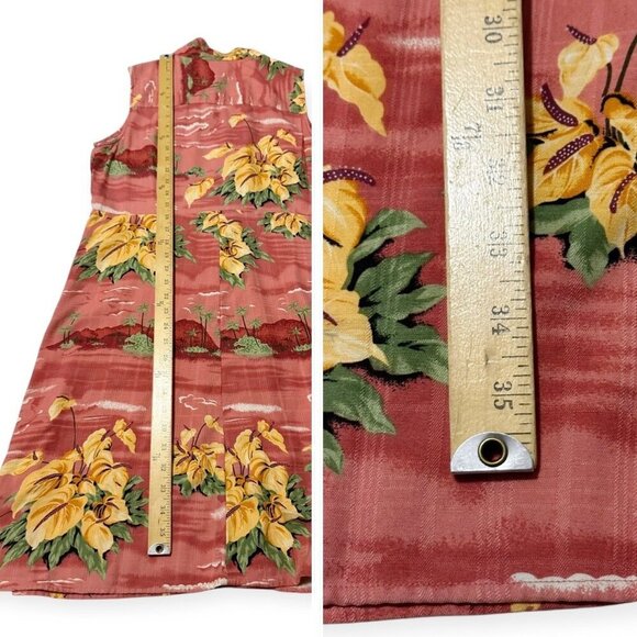 Tommy Bahama Silk Sleeveless Shirt Dress, Size 14, Hawaiian Floral Print - Picture 15 of 16